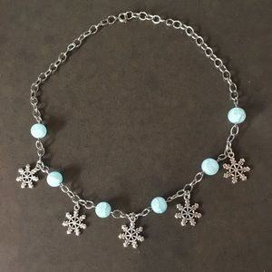 3/$10 Blue beaded snowflake necklaces